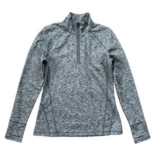 Lands' End Sport Heather Gray Long Sleeve 1/4 Zip Athletic Top Size S (6-8)
